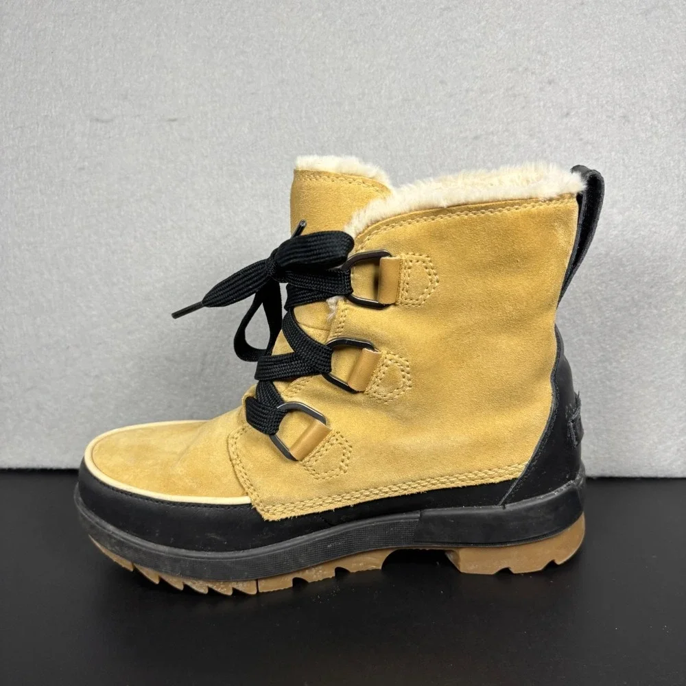 Sorel Tivoli IV Womens 8.5 Winter Boots Tan Suede Waterproof Snow Faux Fur